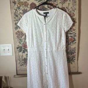 The Limited Ivory Lace Midi Dress